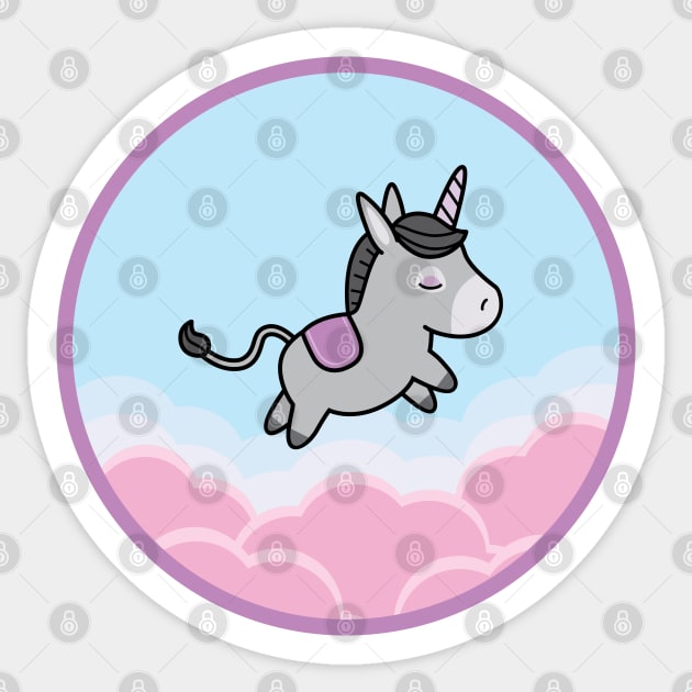 Unicorn Donkey Sticker by Zap Studios